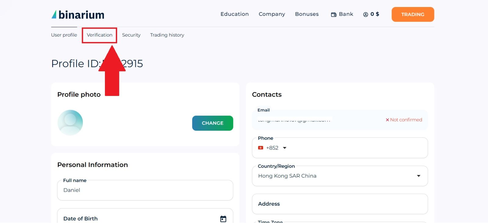 فرآیند تأیید حساب Binarium 2026: نحوه تکمیل KYC به راحتی