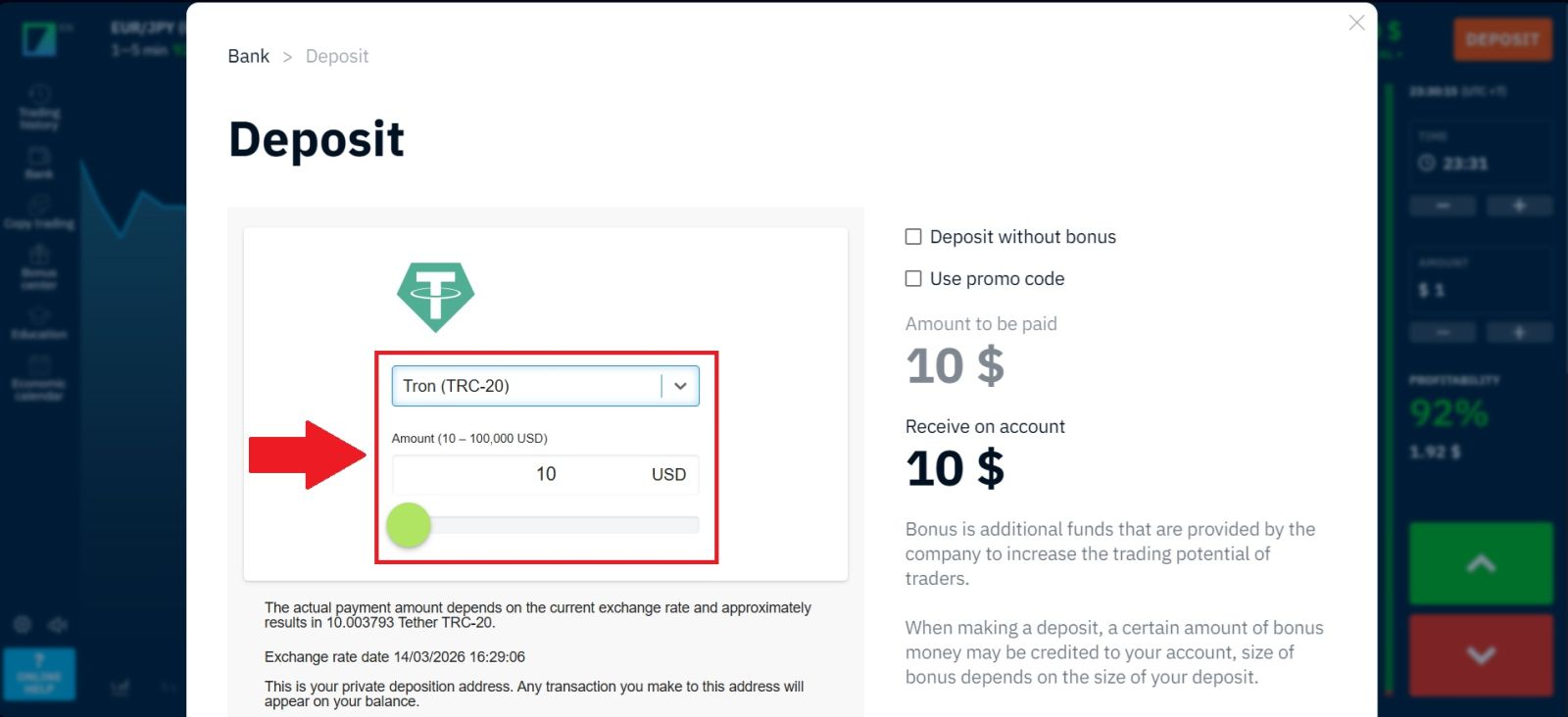 Tutorial de depósito Binarium 2026: processo de financiamento rápido e simples