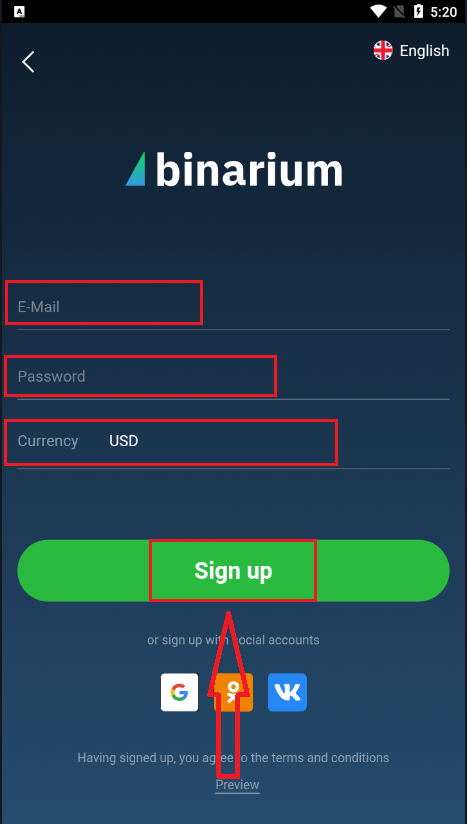So registrieren und verifizieren Sie ein Konto in Binarium